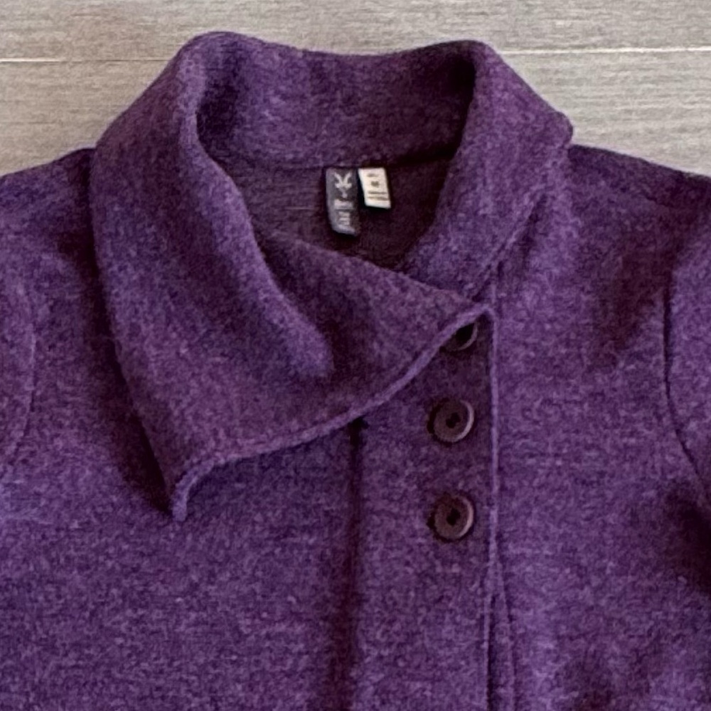 Ibex Pez Coatigan Merino Wool Reese Cardigan Button Up Sweater Jacket M Cabernet - Picture 16 of 16